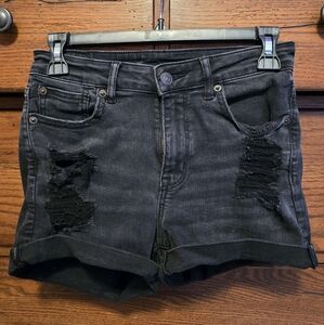 American Eagle Outfitters Black Distressed Jean Shorts